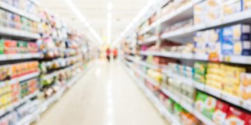 abstract blur supermarket retail store
