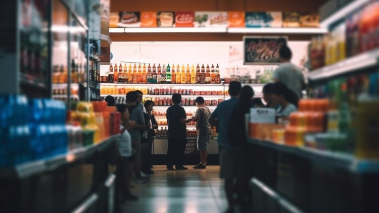 supermercado, cola del supermercado